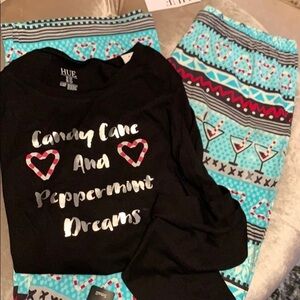 Hue pajama set, long sleeve t and comfy pants